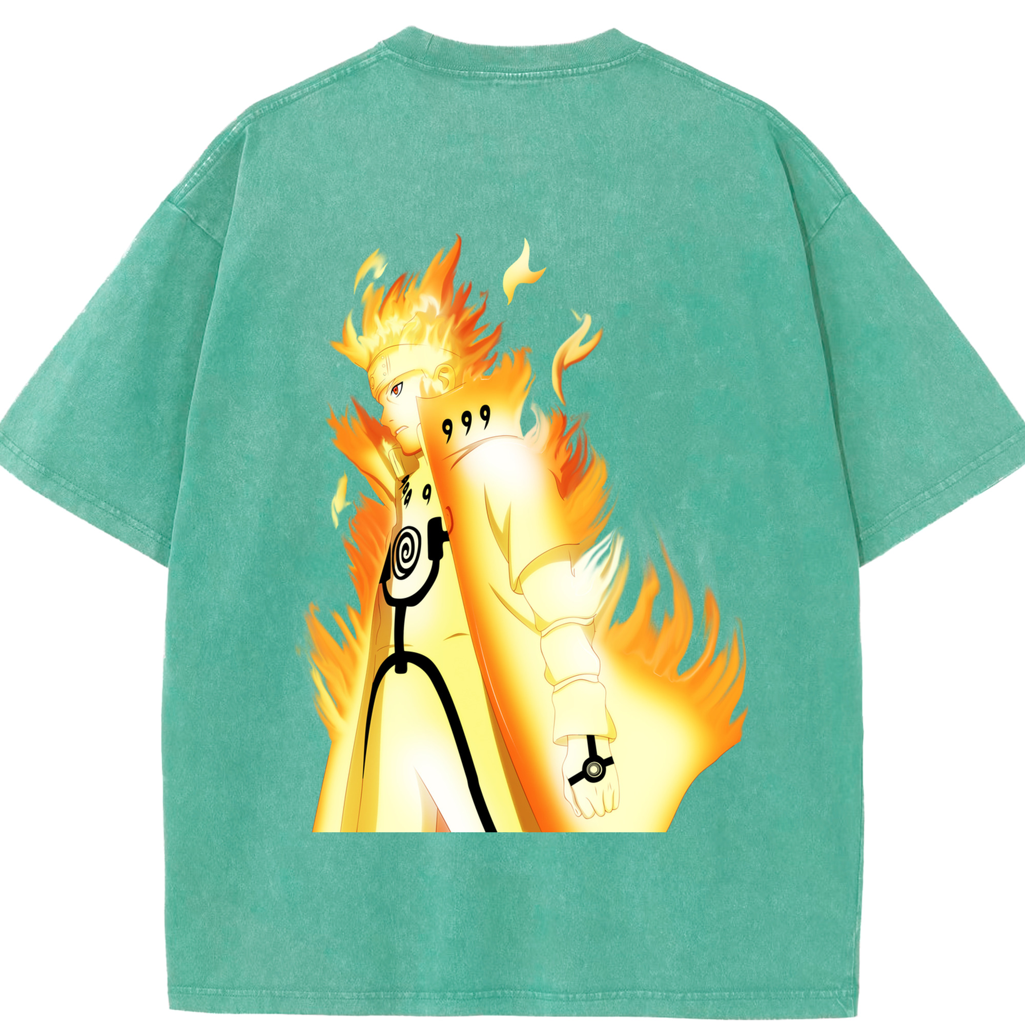 （画像用） NARUTO -ナルト- うずまき ナルト Uzumaki Naruto 綿100% ヴィンテージ風 半袖Tシャツ（背面プリント）